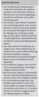 Einfluss städtischer Mahdkonzepte auf die Artenvielfalt der Tagfalter