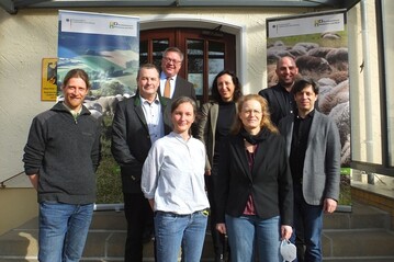 Teilnehmende am Fachgesprch (v.l.n.r.): Heiner Schumann, Dr. Frank Tottewitz (beide Thnen-Institut), Dr. Hanns-Christoph Eiden, Tina Langklotz, Annerose Lichtenstein, Dr. Dorit Mersmann, Simon Keelan, Dr. Hannes Knig.