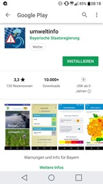 Die App "umweltinfo" warnt Nutzer frühzeitig per Push-Benachrichtigung vor Umweltgefahren.